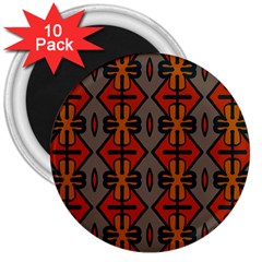 Seamless Pattern Digitally Created Tilable Abstract 3  Magnets (10 Pack)  by Simbadda