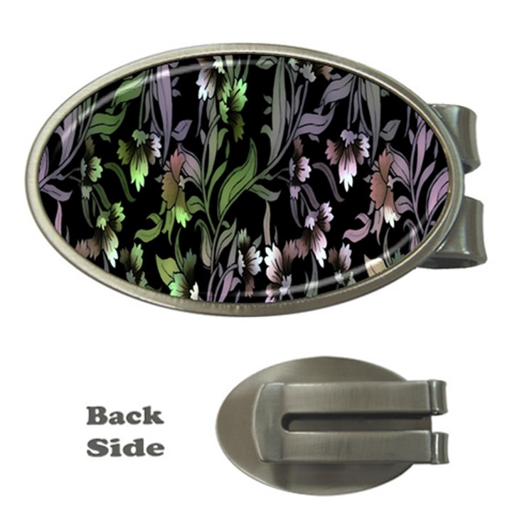 Floral Pattern Background Money Clips (Oval) 