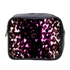 Background Structure Magenta Brown Mini Toiletries Bag 2-side by Simbadda