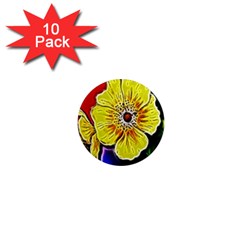 Beautiful Fractal Flower In 3d Glass Frame 1  Mini Magnet (10 Pack)  by Simbadda