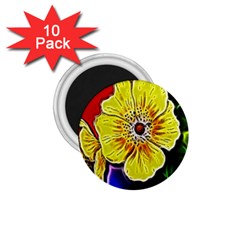 Beautiful Fractal Flower In 3d Glass Frame 1 75  Magnets (10 Pack)  by Simbadda