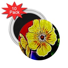 Beautiful Fractal Flower In 3d Glass Frame 2 25  Magnets (10 Pack)  by Simbadda