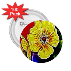 Beautiful Fractal Flower In 3d Glass Frame 2 25  Buttons (100 Pack)  by Simbadda