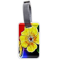 Beautiful Fractal Flower In 3d Glass Frame Luggage Tags (one Side)  by Simbadda