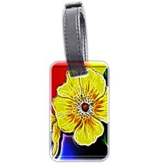 Beautiful Fractal Flower In 3d Glass Frame Luggage Tags (two Sides) by Simbadda