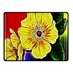 Beautiful Fractal Flower In 3d Glass Frame Double Sided Fleece Blanket (small)  by Simbadda