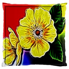 Beautiful Fractal Flower In 3d Glass Frame Large Flano Cushion Case (two Sides) by Simbadda