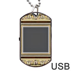 Fractal Classic Baroque Frame Dog Tag Usb Flash (two Sides) by Simbadda