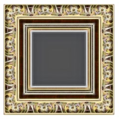 Fractal Classic Baroque Frame Large Satin Scarf (square) by Simbadda