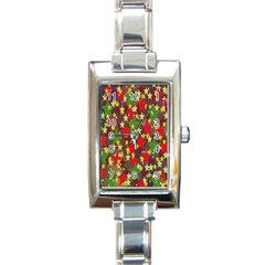 Star Abstract Multicoloured Stars Background Pattern Rectangle Italian Charm Watch by Simbadda