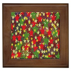 Star Abstract Multicoloured Stars Background Pattern Framed Tiles by Simbadda