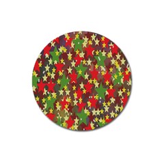 Star Abstract Multicoloured Stars Background Pattern Magnet 3  (round) by Simbadda