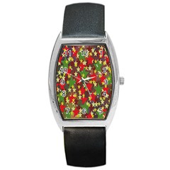 Star Abstract Multicoloured Stars Background Pattern Barrel Style Metal Watch by Simbadda