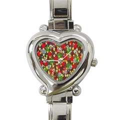 Star Abstract Multicoloured Stars Background Pattern Heart Italian Charm Watch by Simbadda