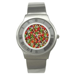 Star Abstract Multicoloured Stars Background Pattern Stainless Steel Watch by Simbadda