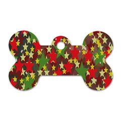 Star Abstract Multicoloured Stars Background Pattern Dog Tag Bone (one Side) by Simbadda