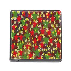 Star Abstract Multicoloured Stars Background Pattern Memory Card Reader (square) by Simbadda