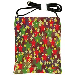 Star Abstract Multicoloured Stars Background Pattern Shoulder Sling Bags by Simbadda