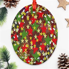 Star Abstract Multicoloured Stars Background Pattern Ornament (oval Filigree) by Simbadda