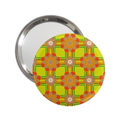 Floral Pattern Wallpaper Background Beautiful Colorful 2 25  Handbag Mirrors by Simbadda