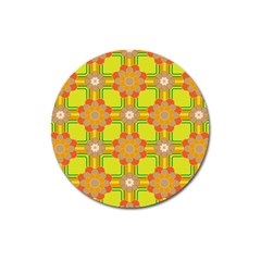 Floral Pattern Wallpaper Background Beautiful Colorful Magnet 3  (round) by Simbadda