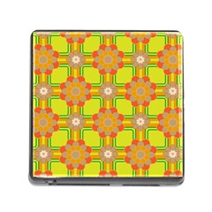 Floral Pattern Wallpaper Background Beautiful Colorful Memory Card Reader (square) by Simbadda