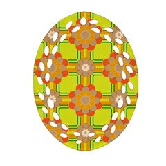 Floral Pattern Wallpaper Background Beautiful Colorful Oval Filigree Ornament (two Sides) by Simbadda