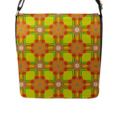 Floral Pattern Wallpaper Background Beautiful Colorful Flap Messenger Bag (l)  by Simbadda