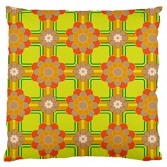 Floral Pattern Wallpaper Background Beautiful Colorful Large Flano Cushion Case (two Sides) by Simbadda