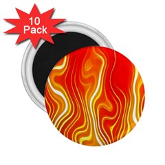 Fire Flames Abstract Background 2 25  Magnets (10 Pack)  by Simbadda