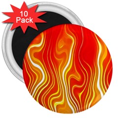 Fire Flames Abstract Background 3  Magnets (10 Pack)  by Simbadda