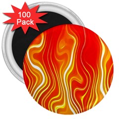 Fire Flames Abstract Background 3  Magnets (100 Pack) by Simbadda