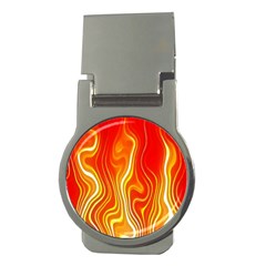 Fire Flames Abstract Background Money Clips (round)  by Simbadda