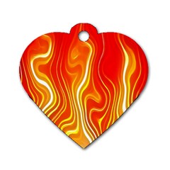 Fire Flames Abstract Background Dog Tag Heart (one Side) by Simbadda