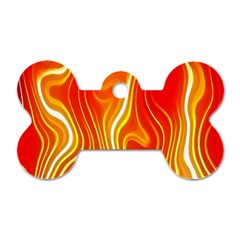 Fire Flames Abstract Background Dog Tag Bone (one Side) by Simbadda