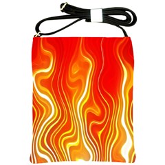 Fire Flames Abstract Background Shoulder Sling Bags by Simbadda