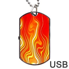 Fire Flames Abstract Background Dog Tag Usb Flash (one Side) by Simbadda