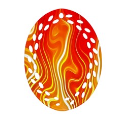 Fire Flames Abstract Background Oval Filigree Ornament (two Sides) by Simbadda