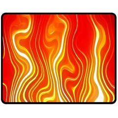 Fire Flames Abstract Background Double Sided Fleece Blanket (medium)  by Simbadda