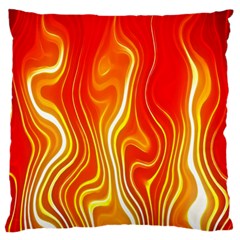 Fire Flames Abstract Background Large Flano Cushion Case (two Sides) by Simbadda