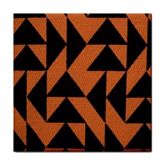 Brown Triangles Background Tile Coasters by Simbadda