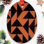 Brown Triangles Background Ornament (Oval) Front