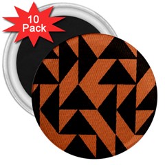 Brown Triangles Background 3  Magnets (10 pack) 