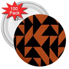 Brown Triangles Background 3  Buttons (100 pack) 