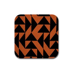 Brown Triangles Background Rubber Square Coaster (4 pack) 