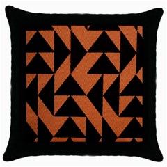 Brown Triangles Background Throw Pillow Case (Black)