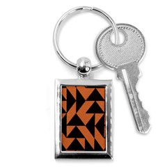 Brown Triangles Background Key Chains (Rectangle) 