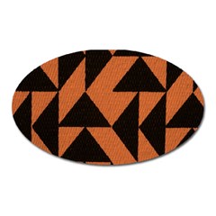 Brown Triangles Background Oval Magnet by Simbadda