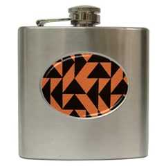 Brown Triangles Background Hip Flask (6 oz)