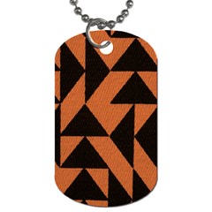 Brown Triangles Background Dog Tag (Two Sides)